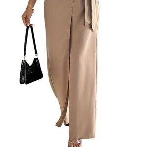 High Waist Pants Tie Waist